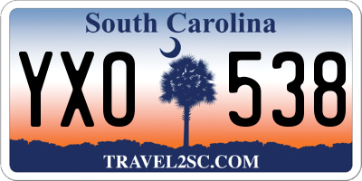 SC license plate YXO538