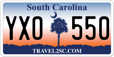 SC license plate YXO550