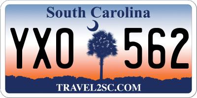 SC license plate YXO562