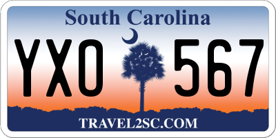 SC license plate YXO567