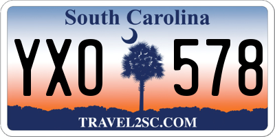 SC license plate YXO578
