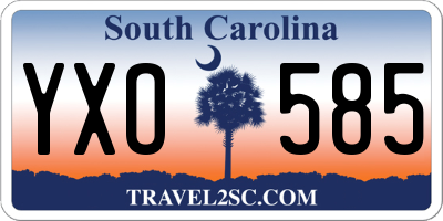 SC license plate YXO585