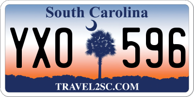 SC license plate YXO596