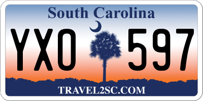 SC license plate YXO597