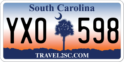SC license plate YXO598