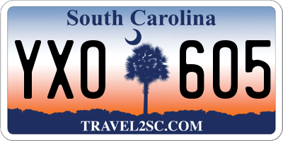 SC license plate YXO605