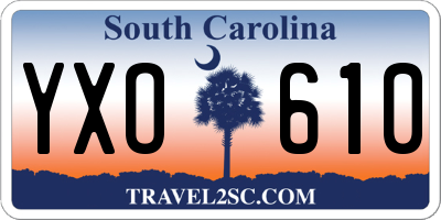 SC license plate YXO610