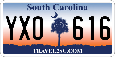 SC license plate YXO616