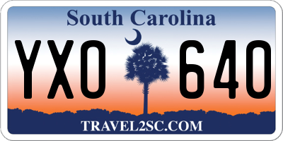 SC license plate YXO640