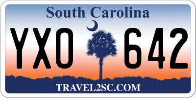 SC license plate YXO642