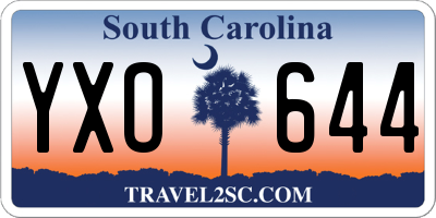 SC license plate YXO644