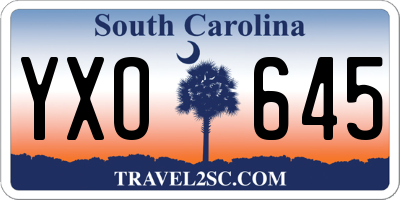 SC license plate YXO645