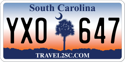 SC license plate YXO647