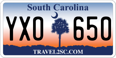 SC license plate YXO650