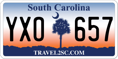 SC license plate YXO657