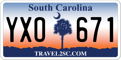 SC license plate YXO671