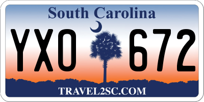 SC license plate YXO672