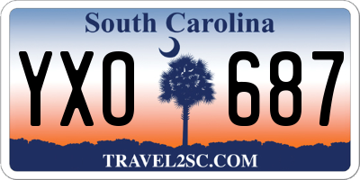 SC license plate YXO687