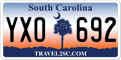 SC license plate YXO692
