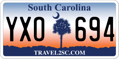 SC license plate YXO694