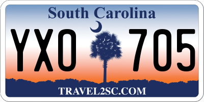 SC license plate YXO705