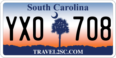 SC license plate YXO708
