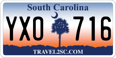 SC license plate YXO716