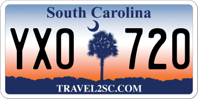 SC license plate YXO720