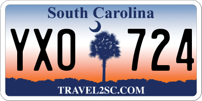 SC license plate YXO724