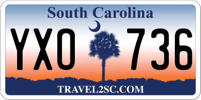 SC license plate YXO736