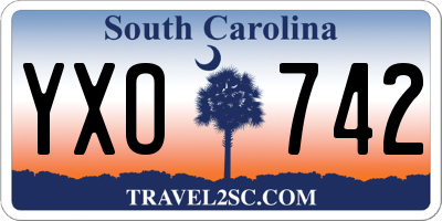 SC license plate YXO742