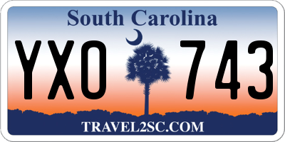SC license plate YXO743