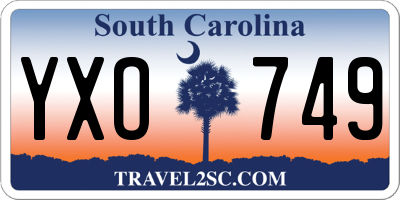SC license plate YXO749