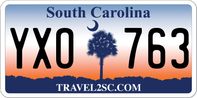 SC license plate YXO763