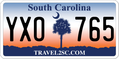 SC license plate YXO765
