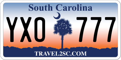 SC license plate YXO777