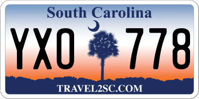 SC license plate YXO778