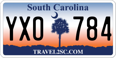SC license plate YXO784