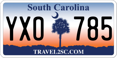 SC license plate YXO785
