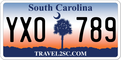 SC license plate YXO789