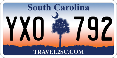 SC license plate YXO792