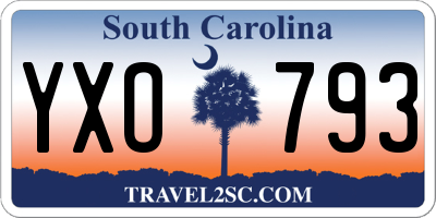 SC license plate YXO793