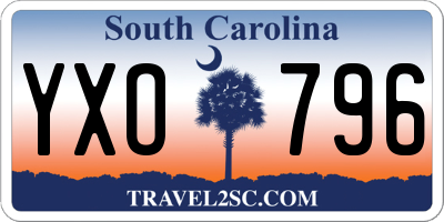 SC license plate YXO796