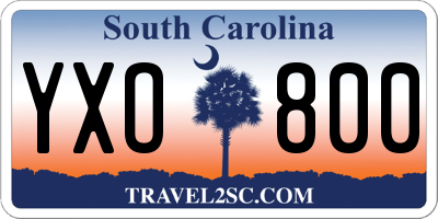SC license plate YXO800