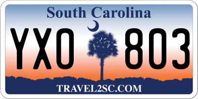 SC license plate YXO803