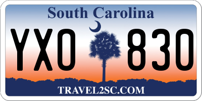 SC license plate YXO830