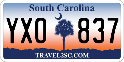 SC license plate YXO837