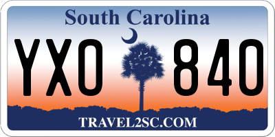 SC license plate YXO840