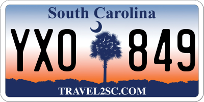 SC license plate YXO849