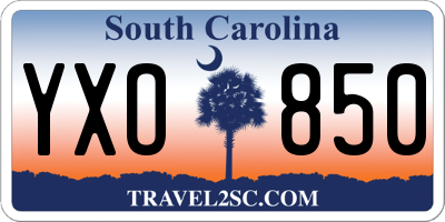 SC license plate YXO850